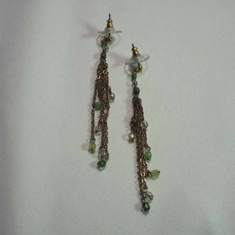 Long strand earrings